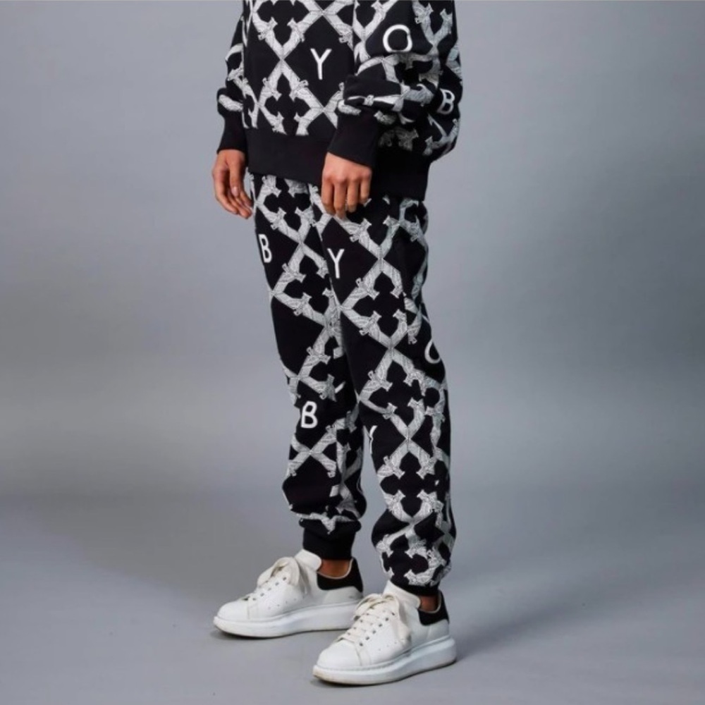 Boy London Rare Monogram Black White Sweat Pants Joggers M